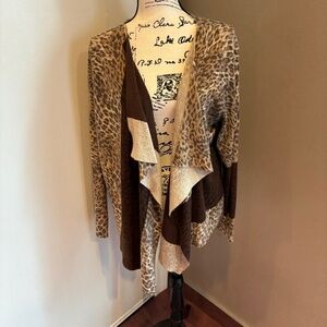 Alberto Makali animal print waterfall cardigan